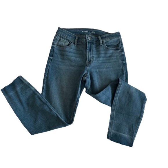 NWT Old Navy Women' Sz 8 Blue Denim Mid-Raise Rockstar Super Skinny Jean Pants - Picture 8 of 16